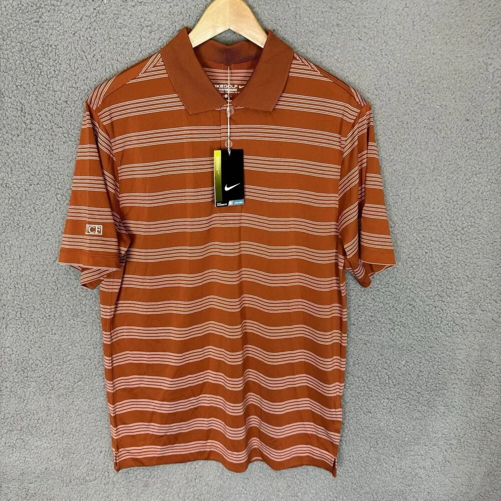 Nike Shirt‎ Mens S Orange Polo Golf Dri Fit Lightweight Tour Performance Swoosh